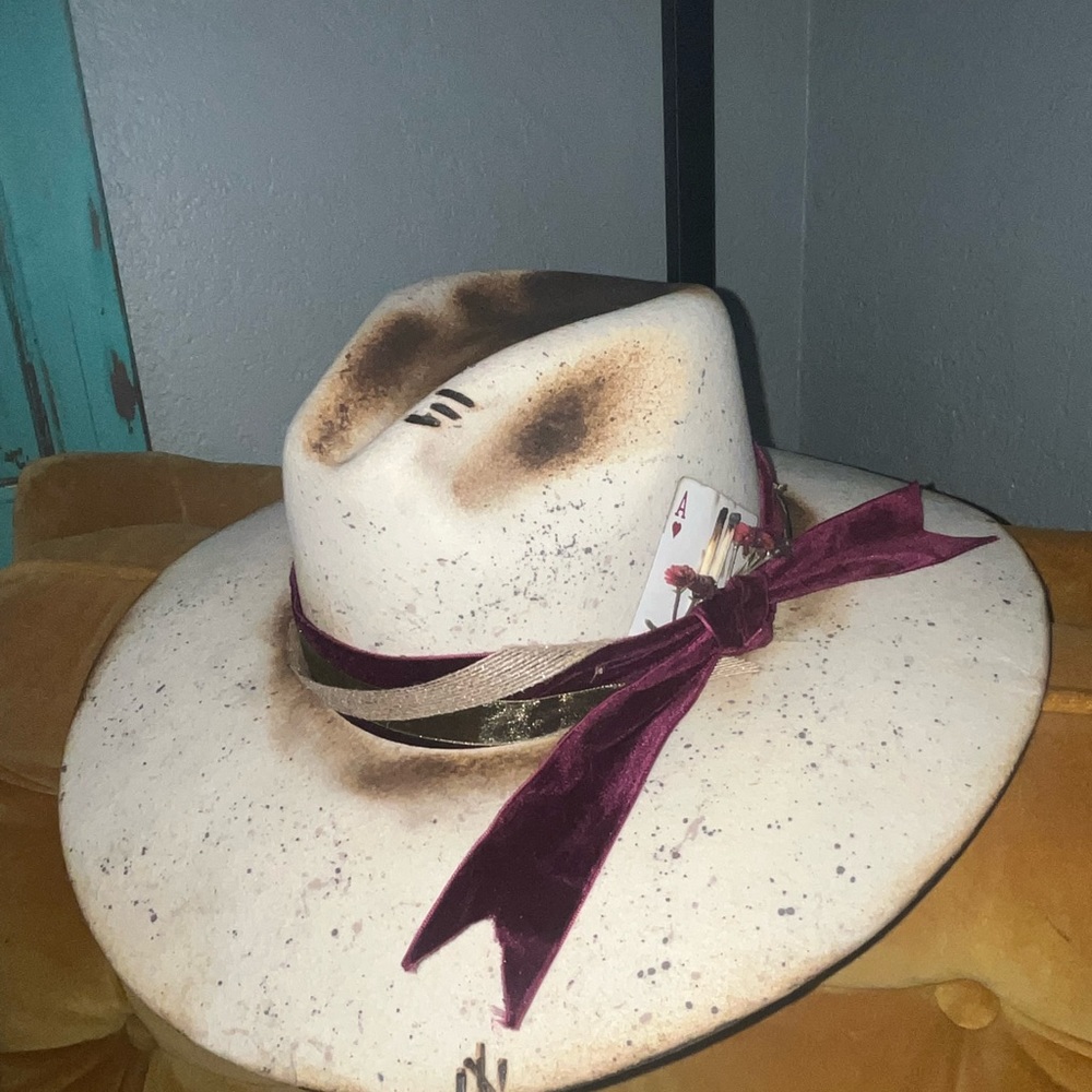 Custom burned felt hat